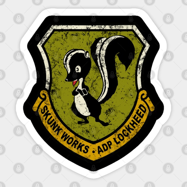 Skunk Works Distressed Vintage Logo Sticker by dudepal